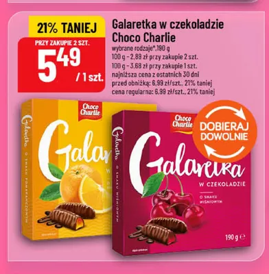 Galaretka w czekoladzie o smaku pomarańczowym Choco Charlie promocja w POLOmarket