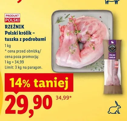 Polski królik - tuszka z podrobami promocja w Lidl