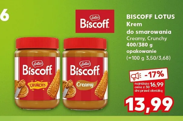 Krem do smarowania Biscoff Lotus Creamy promocja w Kaufland