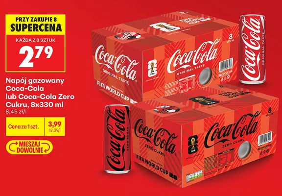 Napój gazowany Coca-Cola Zero Cukru 8-pak promocja w Biedronka