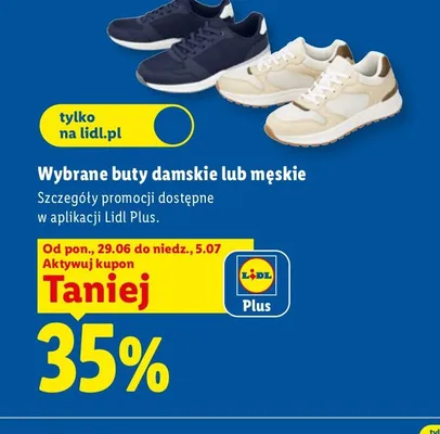 Buty damskie lub męskie promocja w Lidl