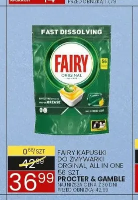 Kapsułki do zmywarki Fairy Original All in One promocja w Wafelek