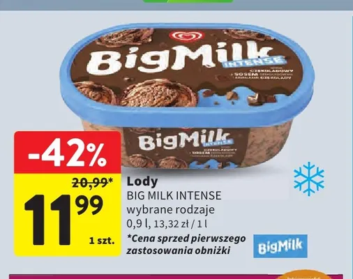 Lody Big Milk Intense promocja w Intermarche