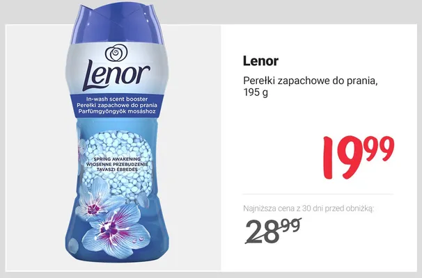 Perełki zapachowe do prania Lenor promocja w Rossmann