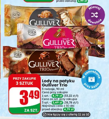Lody na patyku Gulliver Trio Augusto promocja w Dino
