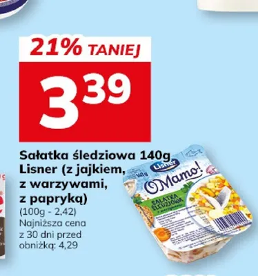 Sałatka śledziowa Lisner z papryką promocja w Hitpol