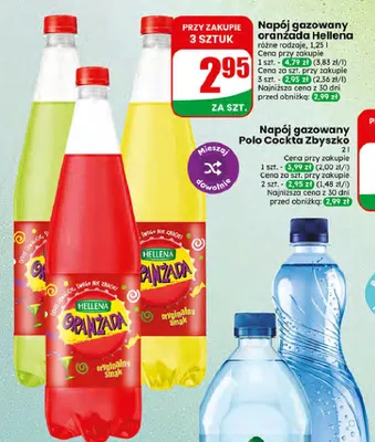 Napój gazowany oranżada biała Hellena promocja w Dino