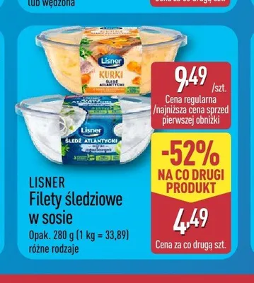 Filety śledziowe w sosie śmietankowym Lisner promocja w Aldi