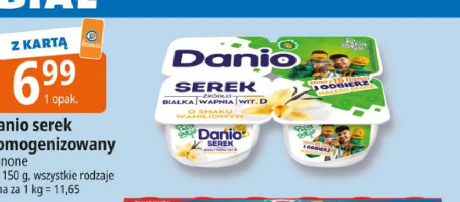 Danio serek homogenizowany Danone 4-pak promocja w Leclerc