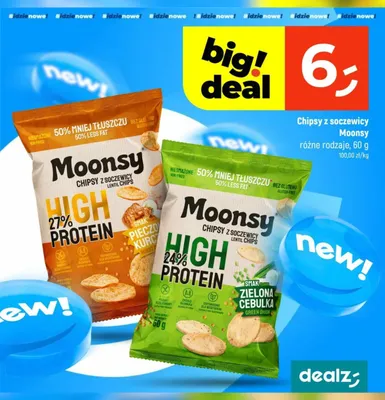 Chipsy z soczewicy Moonsy Pieczony Kurczak promocja w Dealz
