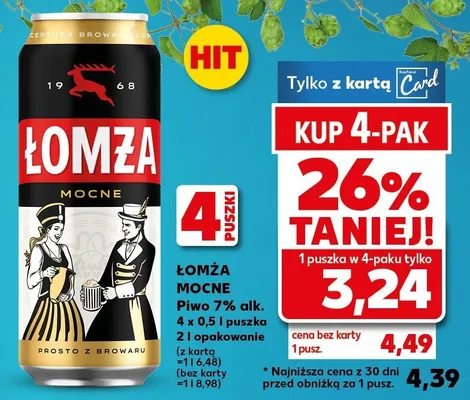 Piwo Łomża Mocne promocja w Kaufland
