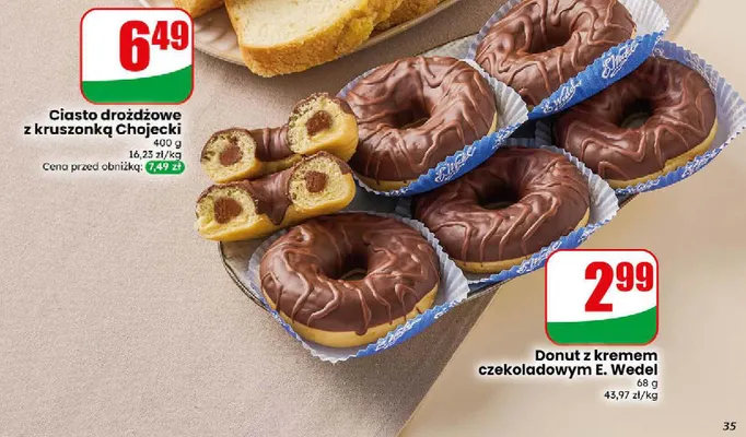 Donut z kremem czekoladowym promocja w Dino