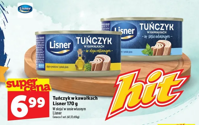 Tuńczyk w kawałkach w oleju Lisner promocja w TOPAZ