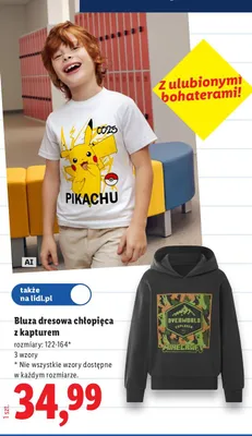 Bluza dresowa chłopięca z kapturem promocja w Lidl