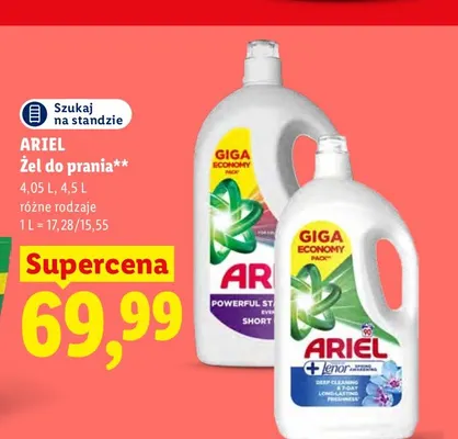 Żel do prania Ariel promocja w Lidl