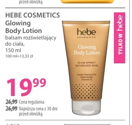 Balsam rozświetlający do ciała Glowing Body Lotion Hebe Cosmetics promocja w Hebe
