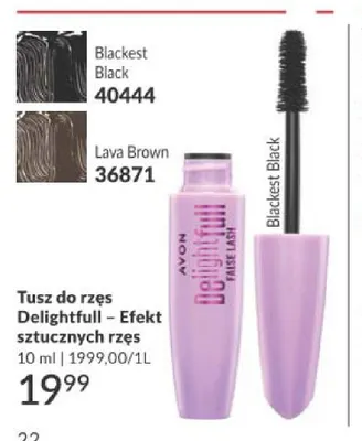 Tusz do rzęs Delightfull efekt sztucznych rzęs Avon promocja w AVON