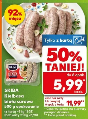 Kiełbasa biała surowa promocja w Kaufland