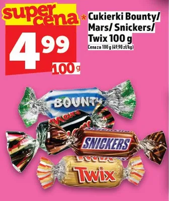 Cukierki Bounty/Mars/Snickers/Twix promocja w TOPAZ