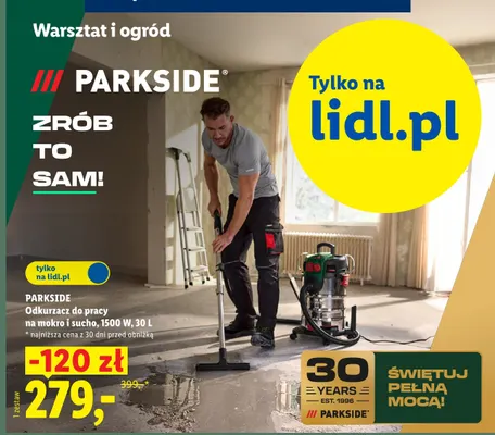 Odkurzacz do pracy na mokro i sucho Parkside 1500W 30 l promocja w Lidl