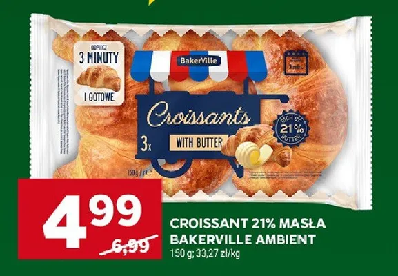 Croissant 21% masła promocja w Stokrotka