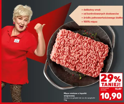 Mięso mielone z łopatki wieprzowej promocja w Kaufland