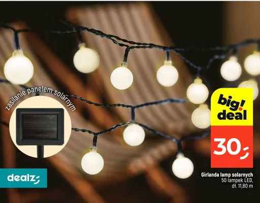 Girlanda lamp solarnych 50 lampek LED promocja w Dealz