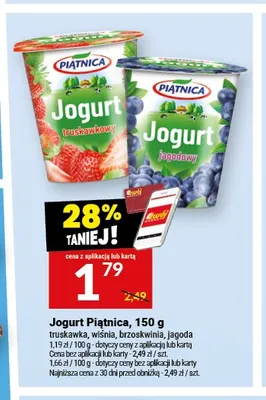 Jogurt Piątnica jagoda promocja w Twój Market
