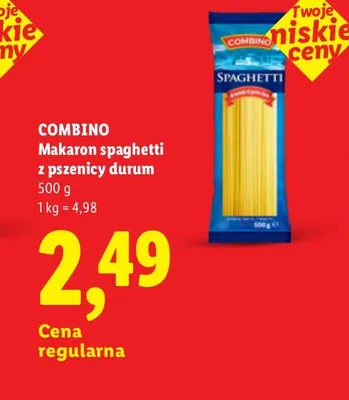 Makaron spaghetti z pszenicy durum Combino promocja w Lidl