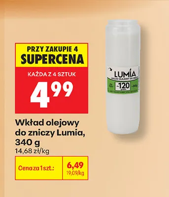 Wkład olejowy do zniczy Lumia promocja w Biedronka