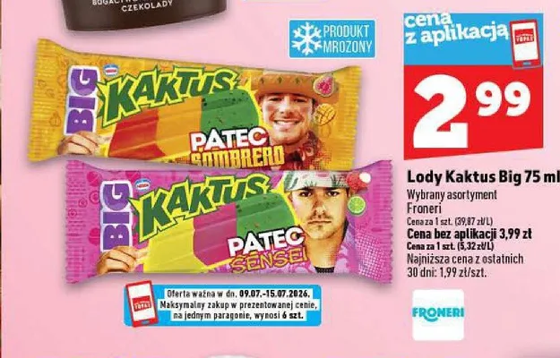 Lody Kaktus Big Patec Sensei promocja w TOPAZ