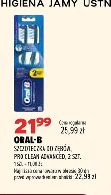 Szczoteczka do zębów Pro Clean Advanced 2-pak Oral-B promocja w Drogerie Natura