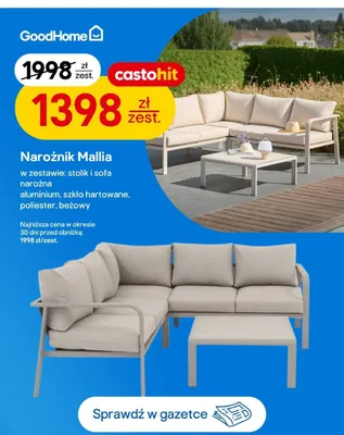 Narożnik GoodHome Mallia promocja w Castorama