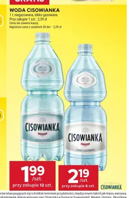 Woda lekko gazowana Cisowianka promocja w Stokrotka