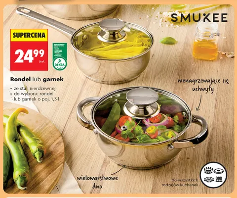 Garnek ze stali nierdzewnej 1,3 l Smukee promocja w Biedronka