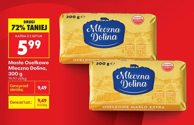 Masło osełkowe extra promocja w Biedronka