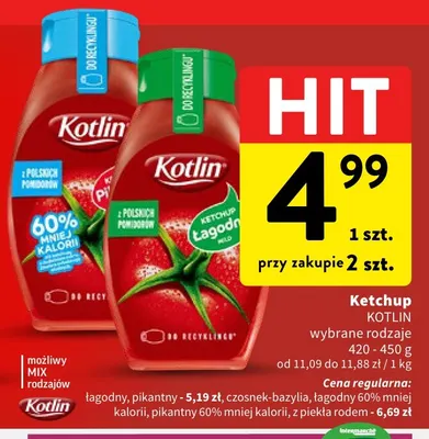 Ketchup Kotlin łagodny promocja w Intermarche