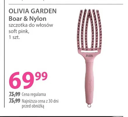 Szczotka do włosów Olivia Garden Boar & Nylon soft pink promocja w Hebe