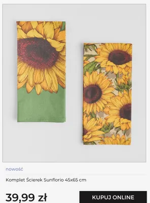 Komplet ścierek Sunflorio home & you 45x65 cm promocja w home&you