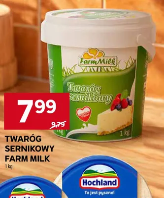 Twaróg sernikowy Farm Milk promocja w Stokrotka