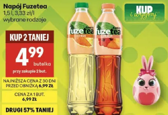 Napój Fuzetea wybrane rodzaje promocja w Delikatesy Centrum