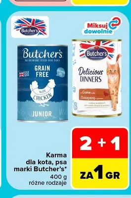 Karma dla kota psa Butcher's Delicious Dinners z dziczyzną w galaretce promocja w Carrefour Market