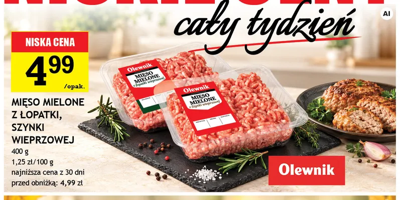 Mięso mielone z łopatki wieprzowej Olewnik promocja w Gram Market