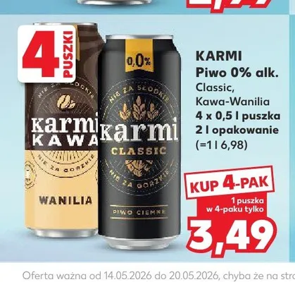 Piwo Karmi 0% alk. promocja w Kaufland