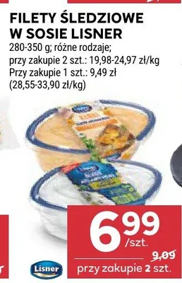 Filety śledziowe w sosie Lisner promocja w Stokrotka