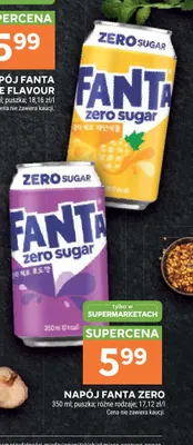 Napój gazowany Fanta Zero winogronowa promocja w Stokrotka