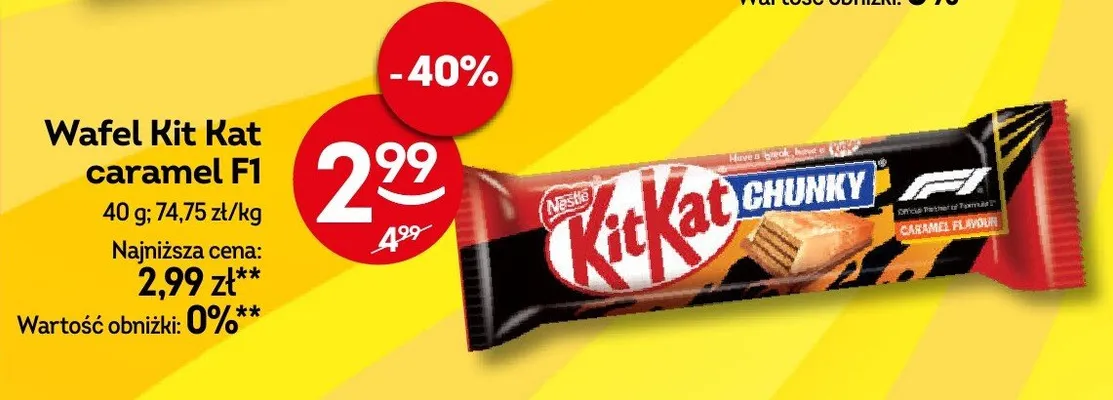 Wafel Kit Kat Chunky Caramel F1 promocja w Żabka