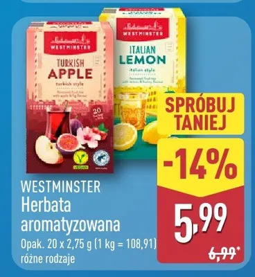 Herbata aromatyzowana promocja w Aldi