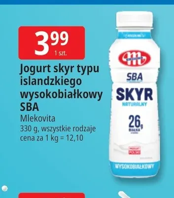Jogurt skyr typu islandzkiego wysokobiałkowy SBA Mlekovita promocja w Leclerc