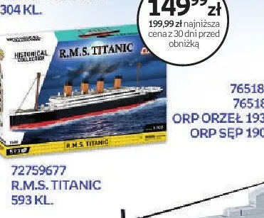 Klocki COBI 72759677 R.M.S. Titanic 593 kl. promocja w Empik
